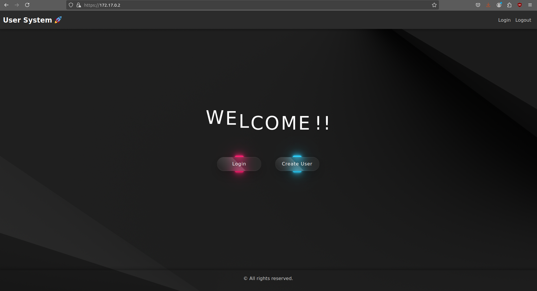 Secured user system interface screenshot