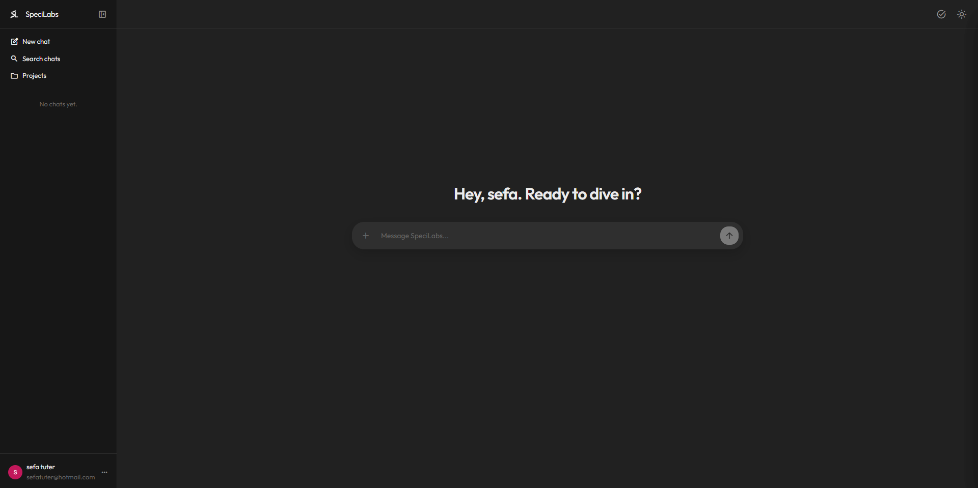 Specilabs AI assistant chat interface